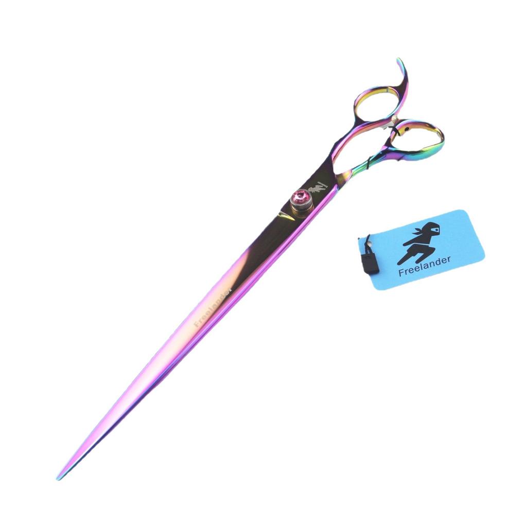 440C 10-Inch Pet Scissors, Color, Hand Shape, Straight Scissors, Pet Grooming Scissors, Foreign Trade Goods, Free Leather Bags.