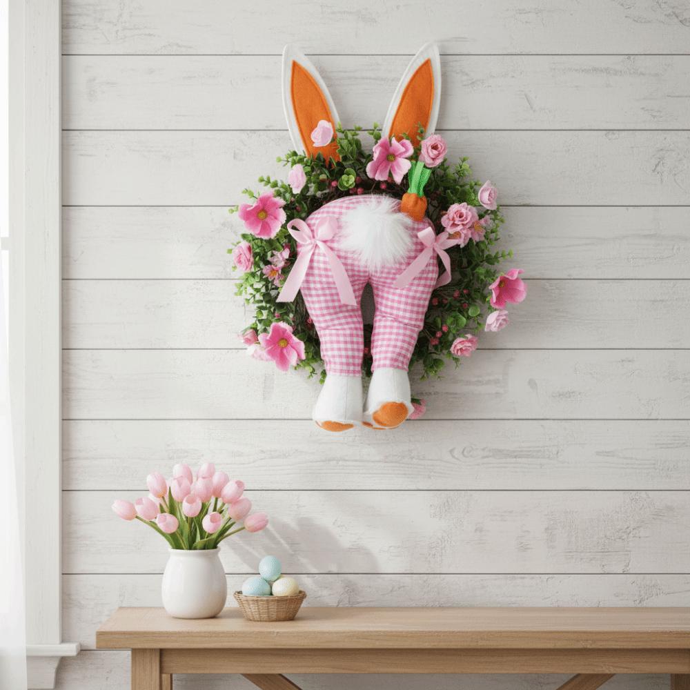 Realistic Design Bunny Bottom Wreath Reusable Material Realistic Wreath  Indoor Decoration