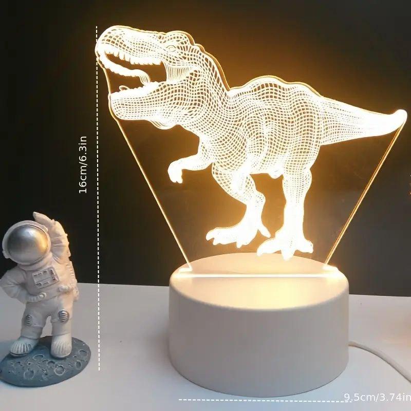 Night Light Lamp Dinosaur Tyrannosaurus Rex 3D Lamp Acrylic Night Light Decorative Decorations 19cm