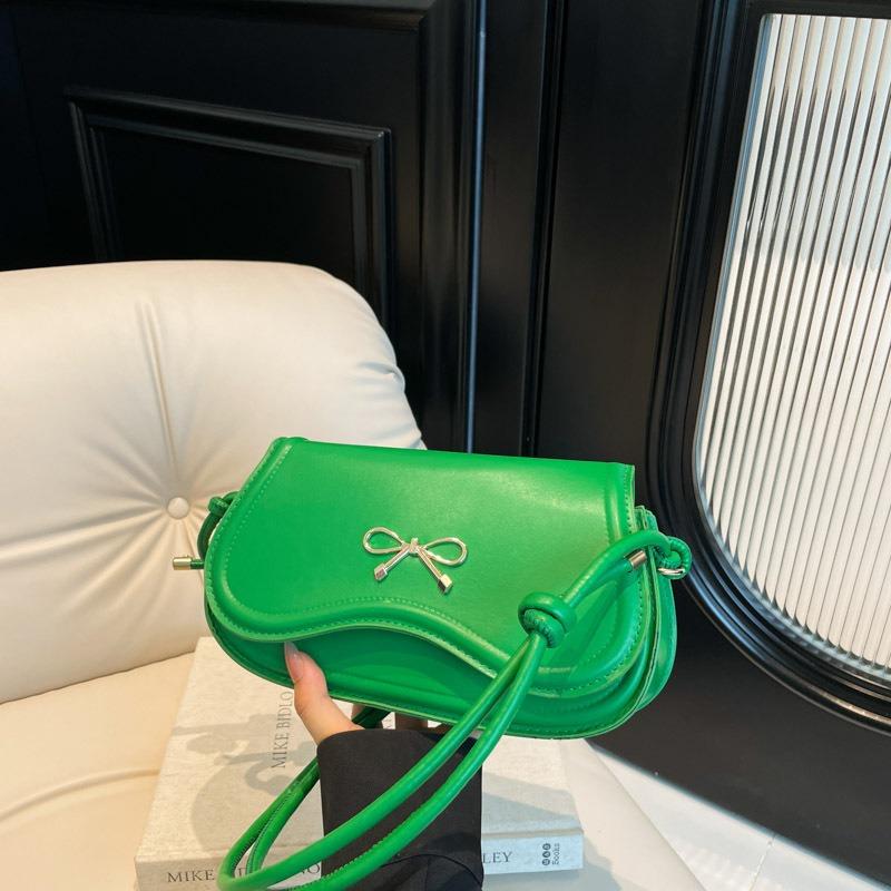 New fashionable solid color niche design high-end bow casual messenger shoulder bag
