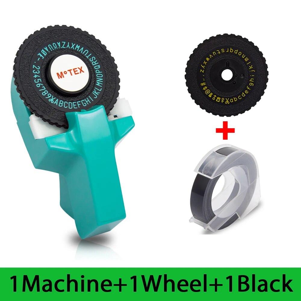 3D DIY Manual MOTEX E101 Label Maker with 3D Embossing Tape 9mm Black Tape for DYMO Manual Embossing Label Maker Typewriter
