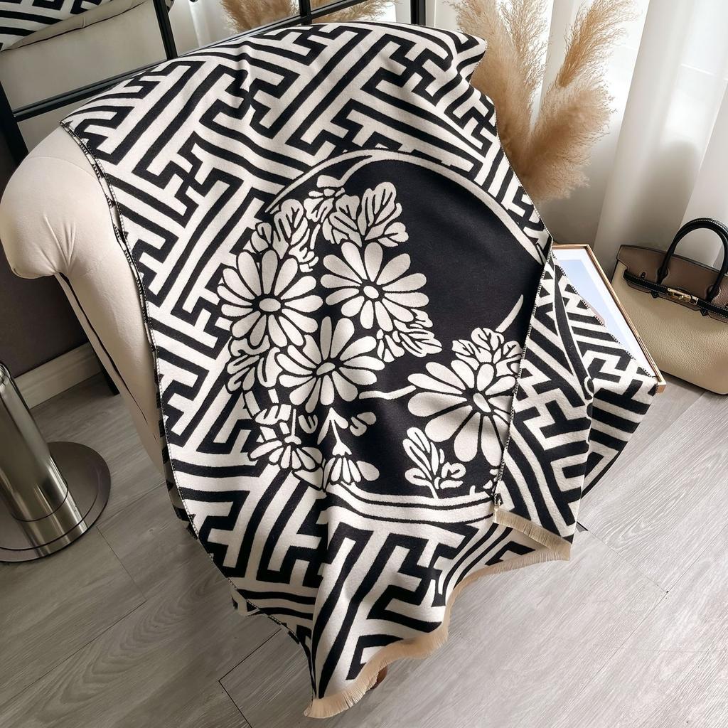 Luxury Winter Scarf Women Cashmere Shawls and Wraps Pashmina Scarves Female Bufanda Echarpe Keep Warm Blanket