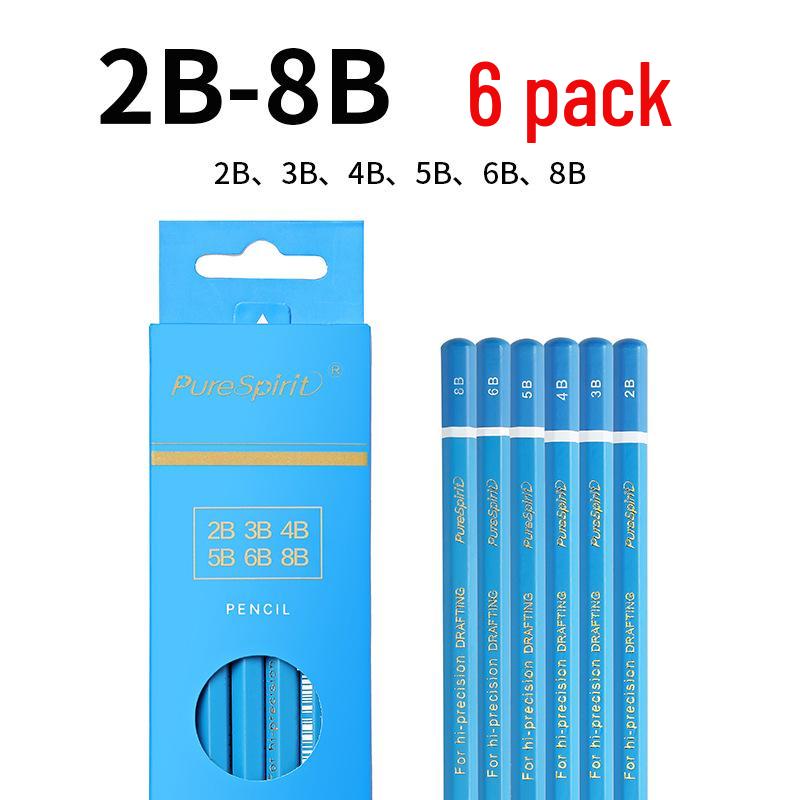 Charcoal Sketching Pencils Set: Soft/Medium/Hard (2B, 4B, 6B, 8B, 10B, 12B, 14B) for Students & Artists