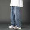 New Korean Men's Casual Long Jeans Classic Man Straight Denim Wide-leg Pants Solid Color Baggy Male Student Trousers