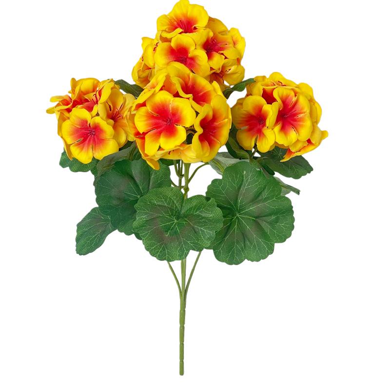 

High-Quality Artificial Geranium & Begonia Flowers for Home & Outdoor Decor жовтий