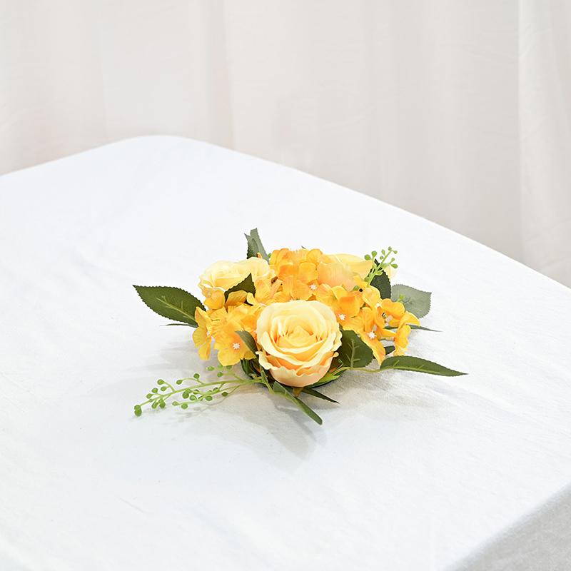 1PC/20CM Artificial Silk Flowers wreath for candlestick Candlestick Garland Simulation Rose Garland