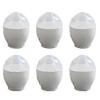 6pcs Microwave Steamed Egg Cup Mini Egg Cooker Portable Egg Poacher For Home Kitchen (white)