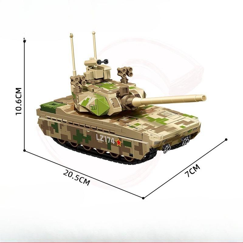 297 Teile Militärserie ZTZ-100 Kampfpanzer Bausteine für Kinderspielzeug Ohne Karton