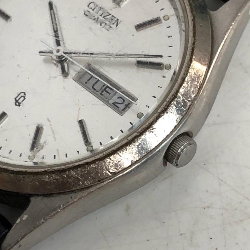 Used CITIZEN Citizen CQ 6100-S96389 Silver Day-Date Working Condition Confirmed Operation Battery Replaced Men's Women's Unisex Quartz