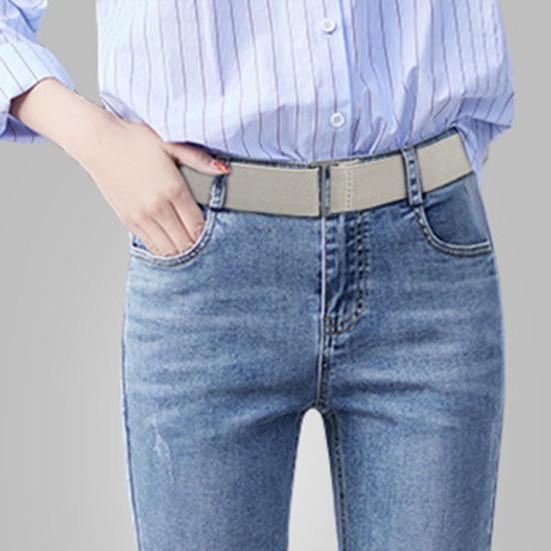 Women Belt Solid Color Stretch Adjustable Invisible Adjustable Lightweight Jeans Belt Fashion Accessory