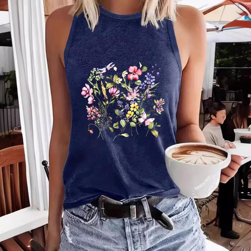 Damen Pullover mit Pflanzen- und Blumendruck, Rundhalsausschnitt, Frühling und Sommer, Freizeit-Oberteil