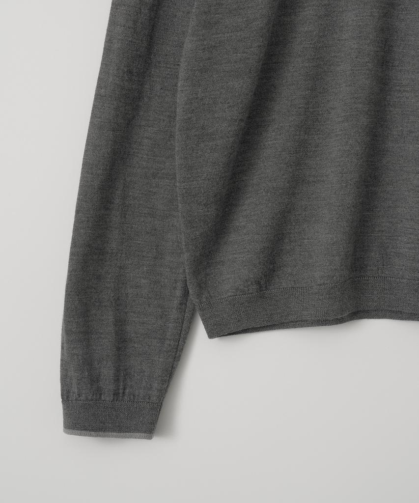 ANOTHER OFFICE Current Layered V-Neck Knit (Charcoal)