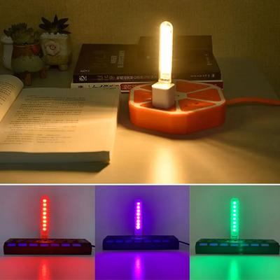 DC5V USB 8LEDs LED Night Light With EU US Plug U Disk Red Yellow White Blue Green Purple Colored Lamp For Bedroom Decoration