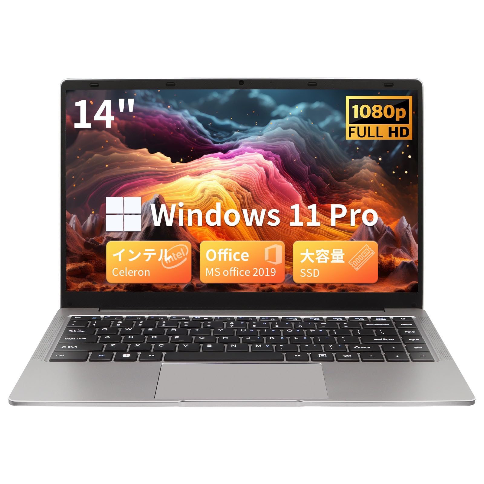 

ESBOOK Laptop 11 Pro Office 2019 IPS LCD 1920 x 1080 FHD display with camera thin PC notebook CPU no initial setup required 8GB memory for Zoom сірий колір