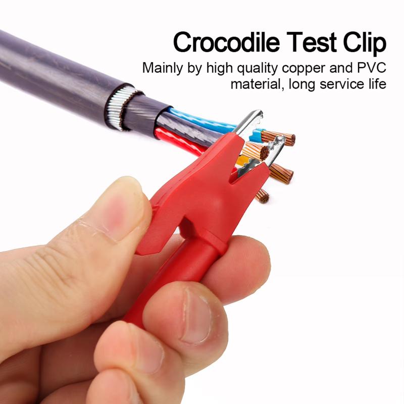 Multicolor Firm Grip Alligator Clips Nickel Plated Copper Insulated Shell for Electrician Testing Laboratory Experiments