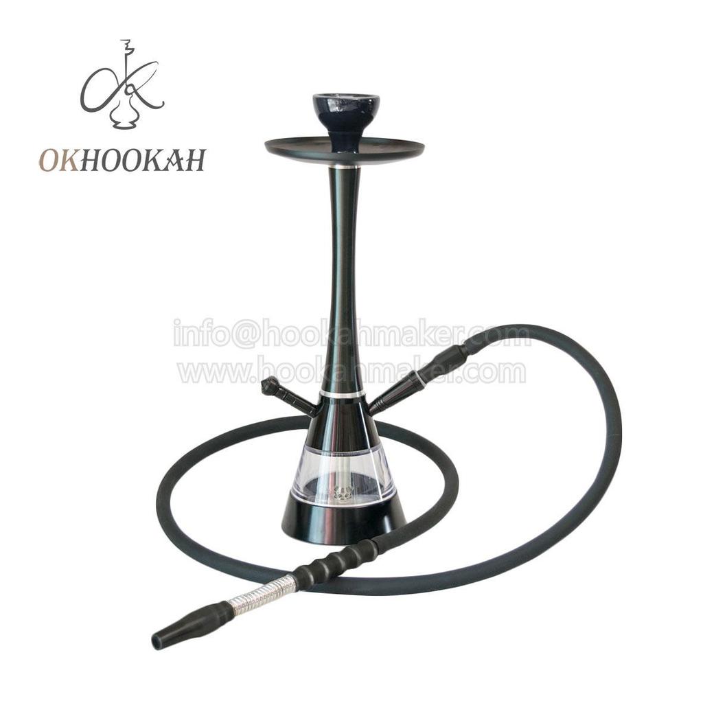 Stainless Steel Arabic Hookah Set with Cone Shape - Single/Double Tube Options Available