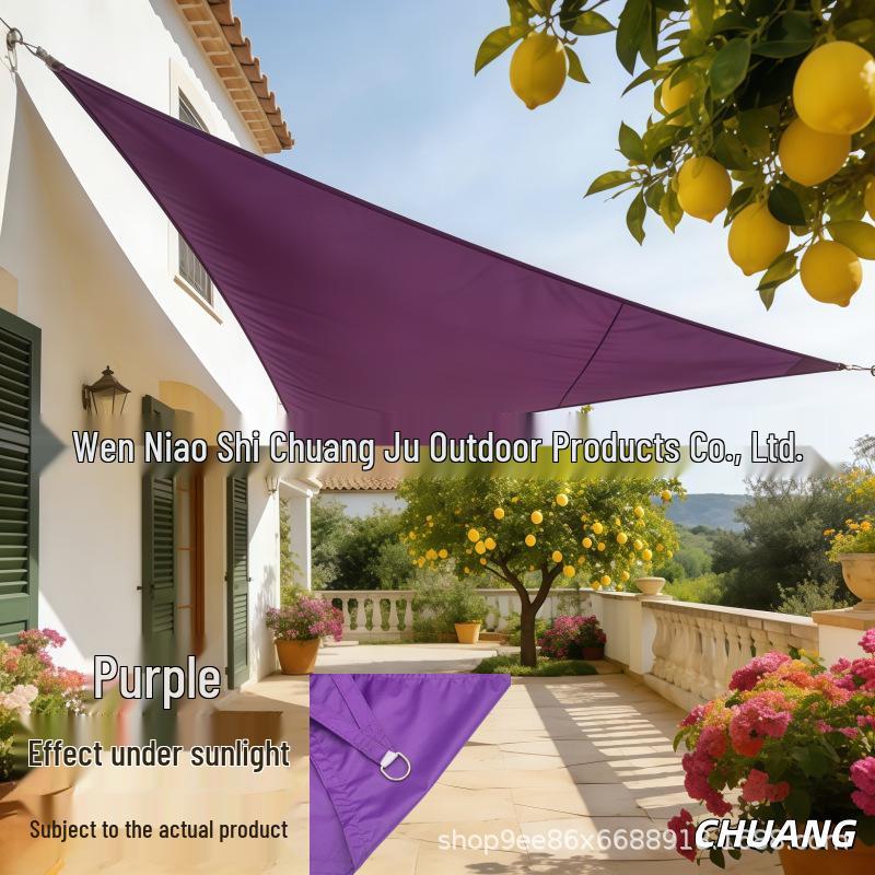 1x1x1 Meter Dreieckiges Sonnensegel: Regenfestes, Reißfestes Oxford-Gewebe für Außenbereiche, Carports und Balkone.