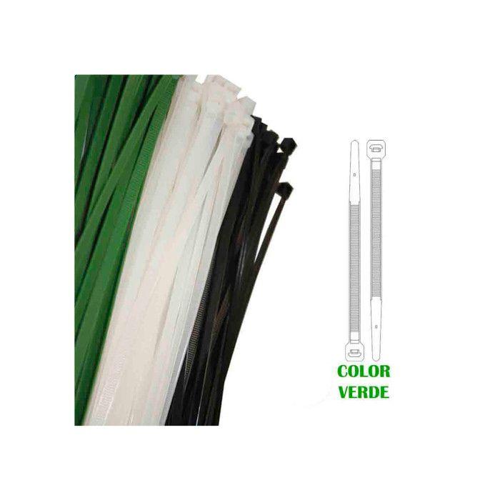 Collier de serrage - EDM - 380x4,8 mm - Plastique - Vert - Lot de 100 unités