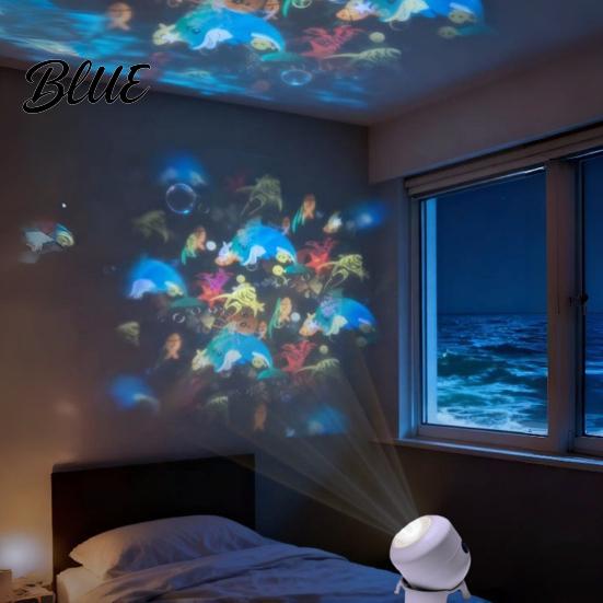 Snowflake Pattern Projector Christmas Light Dynamic Rotating Indoor Projection Lamp with Party Decorations Reindeer Snowman for Ceiling Wall Holiday
