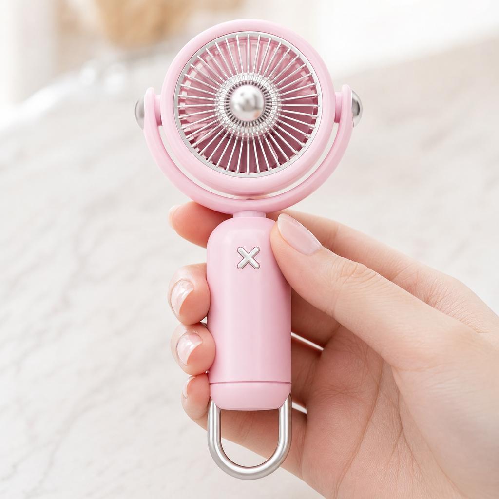 Portable Handheld Fan Rechargeable with Type-C Charging Three Adjustable Speeds Compact Design Lightweight for Outdoor Indoor Use