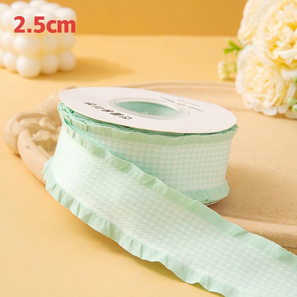 

Кружевная лента в гусиную лапку с оборкой 2,5 см - Полиэстер Хлопок Материал для рукоделия