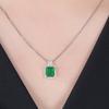 Emerald Princess Cut Pendant Luxury Party Engagement Zircon Necklace Jewelry