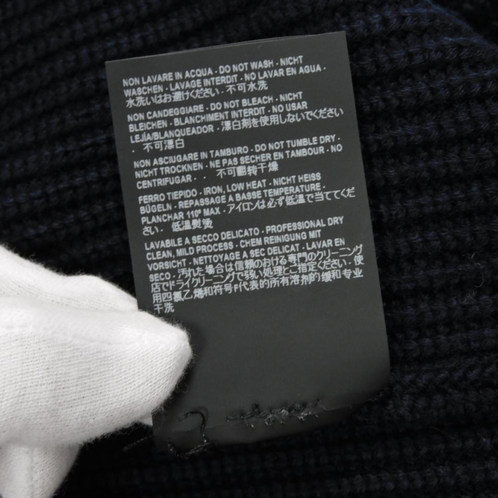 Used 11221 Oversized Mix Half-Zip Sweater 534489 T1502 8065 7840 XS Cable High Neck Rib Logo Navy Men's from Japan