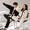 Matching Fluffy Loungewear Set for Winter Perfect As a Plus Sizes Cute D.IIZOO Pajamas, Couples, Open-Front Loungewear, Gift, Available, (L, Black)