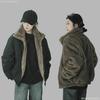 Reversible Golden Eagle Thick Stand-Collar Cotton Jacket - Trendy, Warm, Unisex Winter Coat