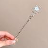 4PCS Silver Hair Bun Sticks For Long Hair Ancient Metal Hairpins With Moonstone Decoration Chinese Costume Hairpin