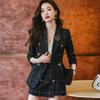 S-3XL Women's Fashion Plaid Suit Jacket Women's Vintage Jacket