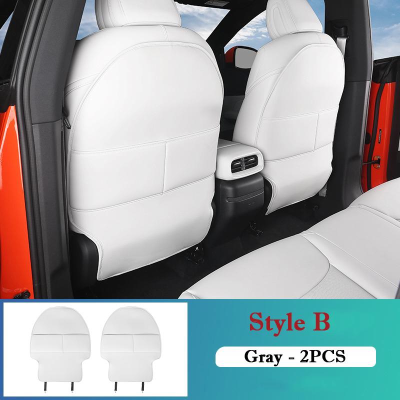 For Xpeng G6 2024 Leather Seat Back Kick Protector Waterproof Armrest Box Anti Kick Pad Seat Cover with Storage Bag