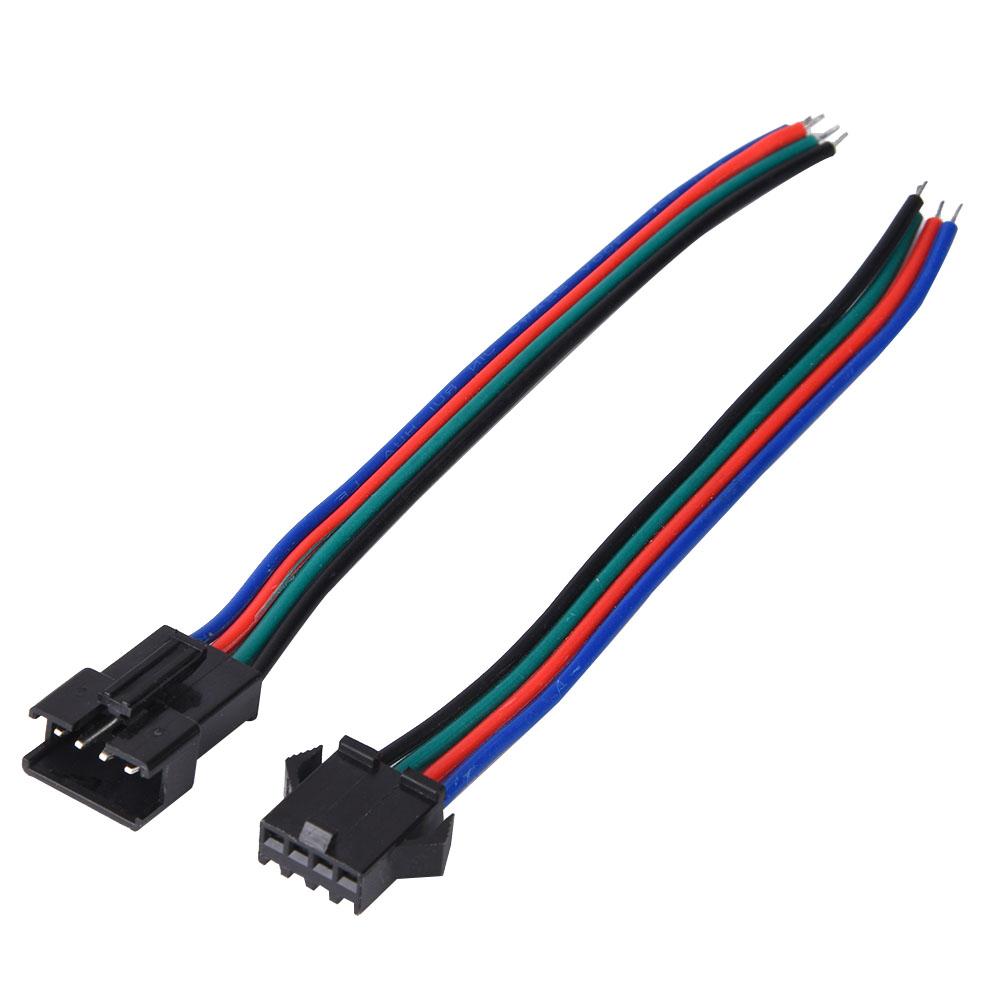 

50 пар соединительных кабелей «папа» и «мама» 4-контактный луженый медный сердечник для светодиодной ленты длиной 10 см