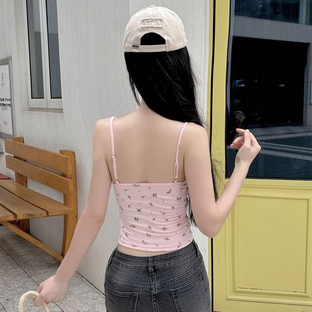 Pure Desire Bloemen Kant Camisole met Borstkussentjes - Slank en Stijlvol Bandeau Topje