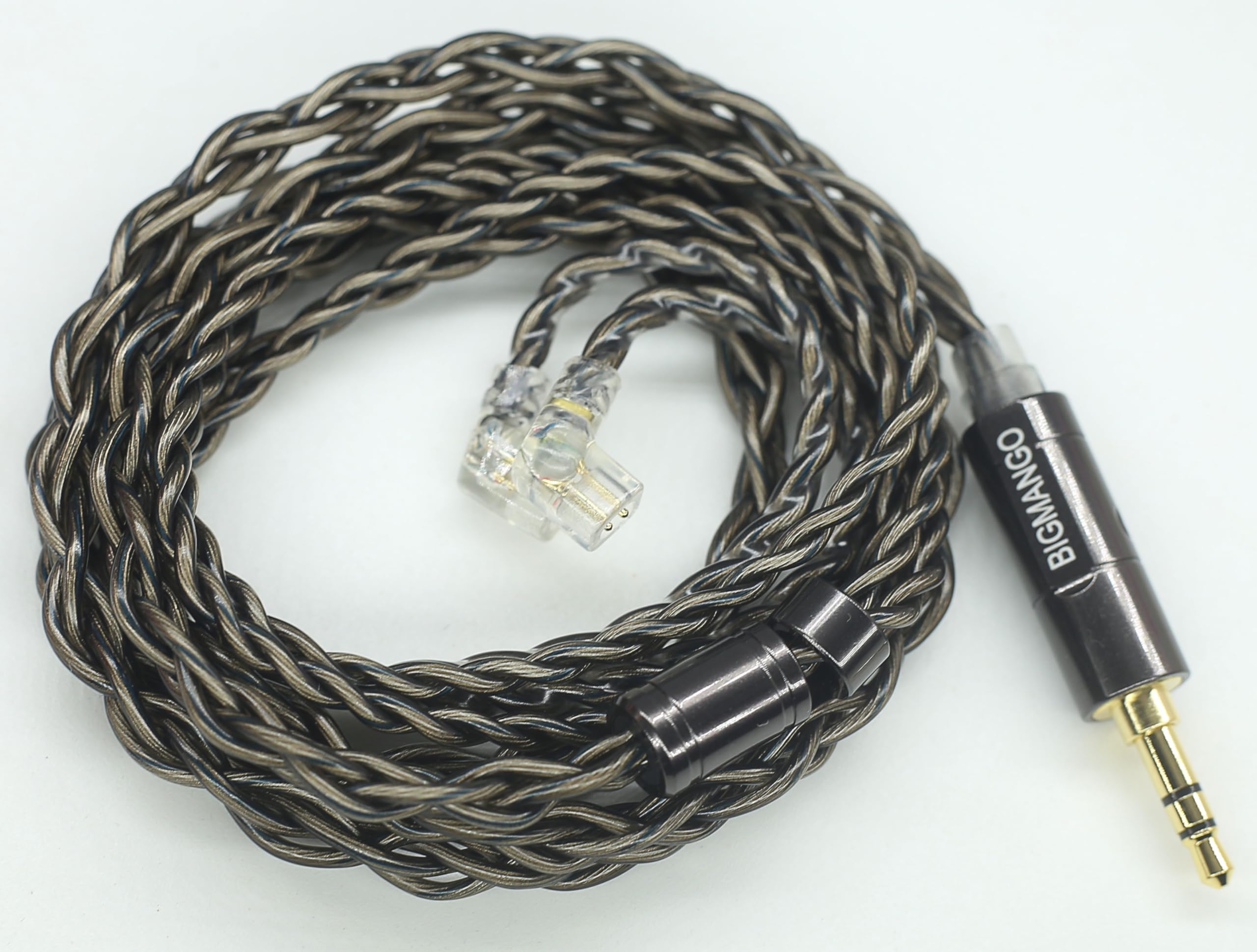 

QDC Silver Plated Copper Cable Chinese QDC Recable 4 Core Earphone Upgrade Cable Replacement Cable [BIGMANGO-Spider] 3.5mm + Oxygen-Free 3.5mm