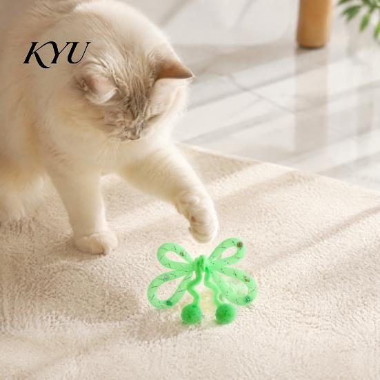 Soft Lightweight Cat Kicker Toys Mesh Tube Toy, Butterfly Shape Interactive Chew Toy with Bells Indoor Exercise And Plush Balls, Flexible for