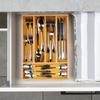 Bamboo Cutlery Insert Kitchen Utensils Organizer Drawer Container