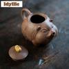 200ml Elegant Yixing Purple Clay Teapots Handmade Animals Ingot Pig Pot Raw Ore Purple Gold Mud Kettle With Filter Zisha Tea Set