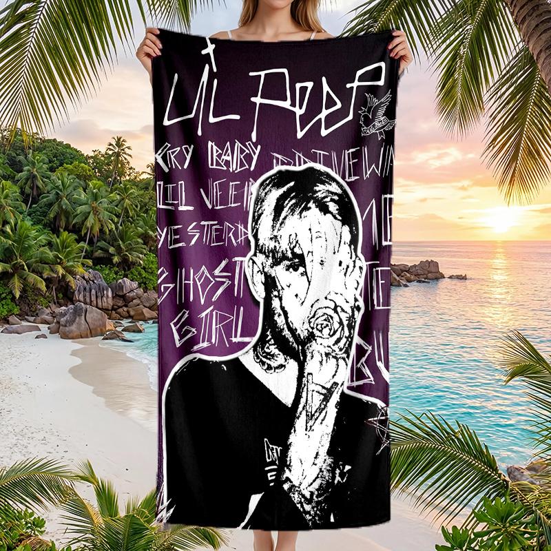 Neon Style Lil Peep Fashion Beach Towel: Ideal for Summer Adventures Soft, absorbent and quick drying suitable for swimming and bathing