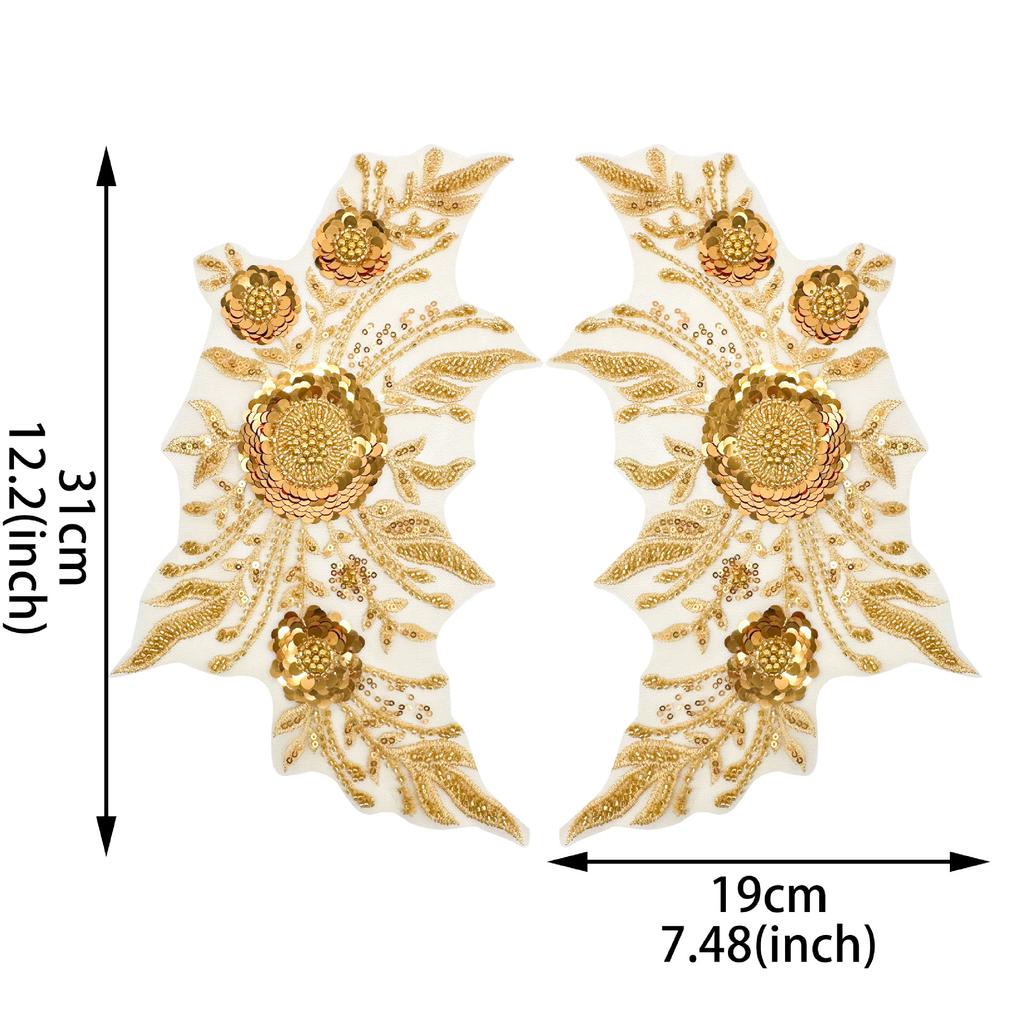 Fashion Mesh Sequined Flower Cloth Sticker Dress Wedding Stage Performance Clothing Clothing Accessories Lace Embroidery Sticker