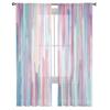 Cortinas modernas com listras de arco-íris para sala de estar Cortinas de tule transparentes Janela transparente para acessórios de decoração de quarto