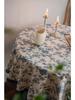Tablecloth Blue Rose Print Dining Table Cloth Round Fabric Retro Small Round Table Suitable for Holiday Dining Rooms,  Picnics, Outdoor Camping