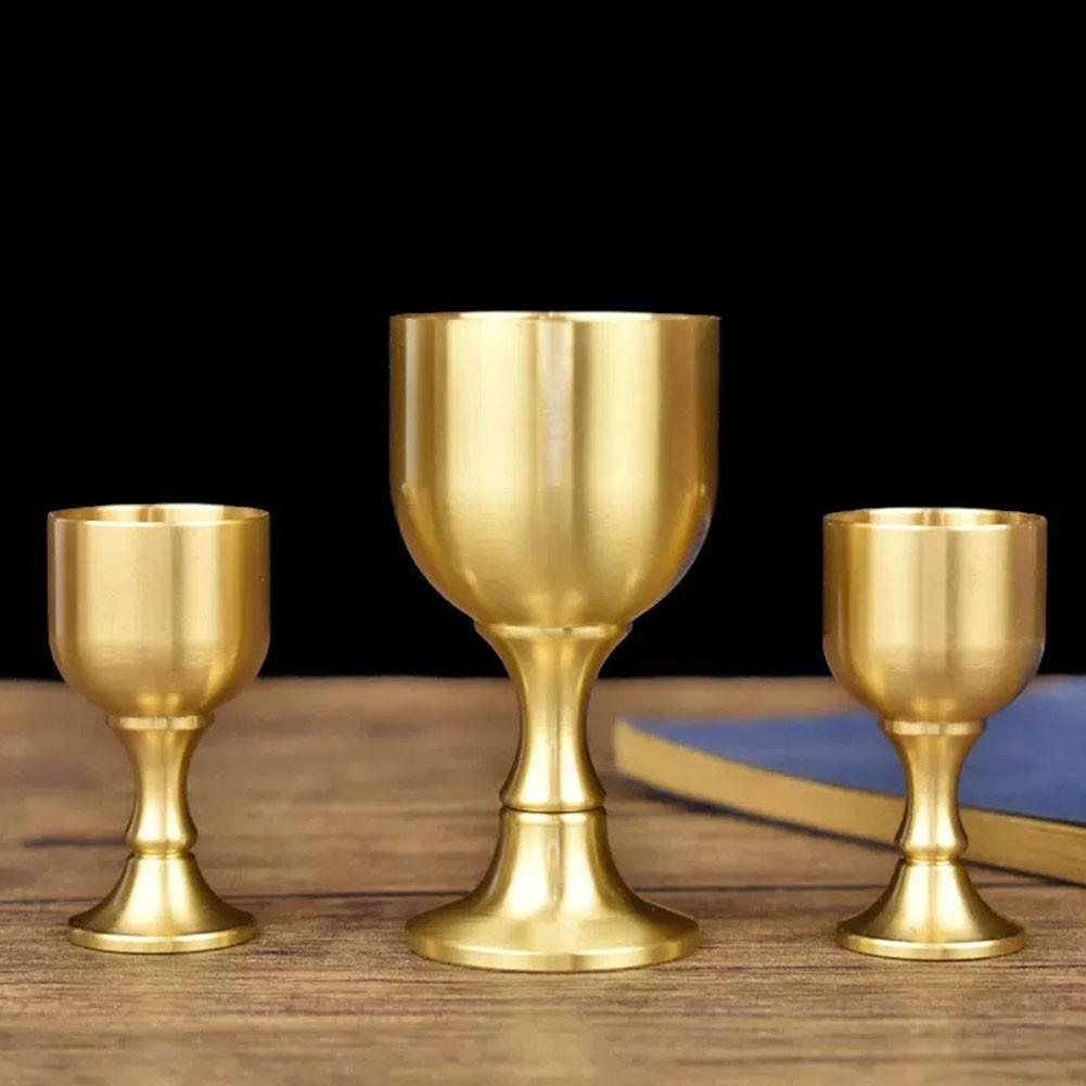 

Compact Vintage Brass Wine Glass Drinking Tumbler Cup Mug for Home Bar S