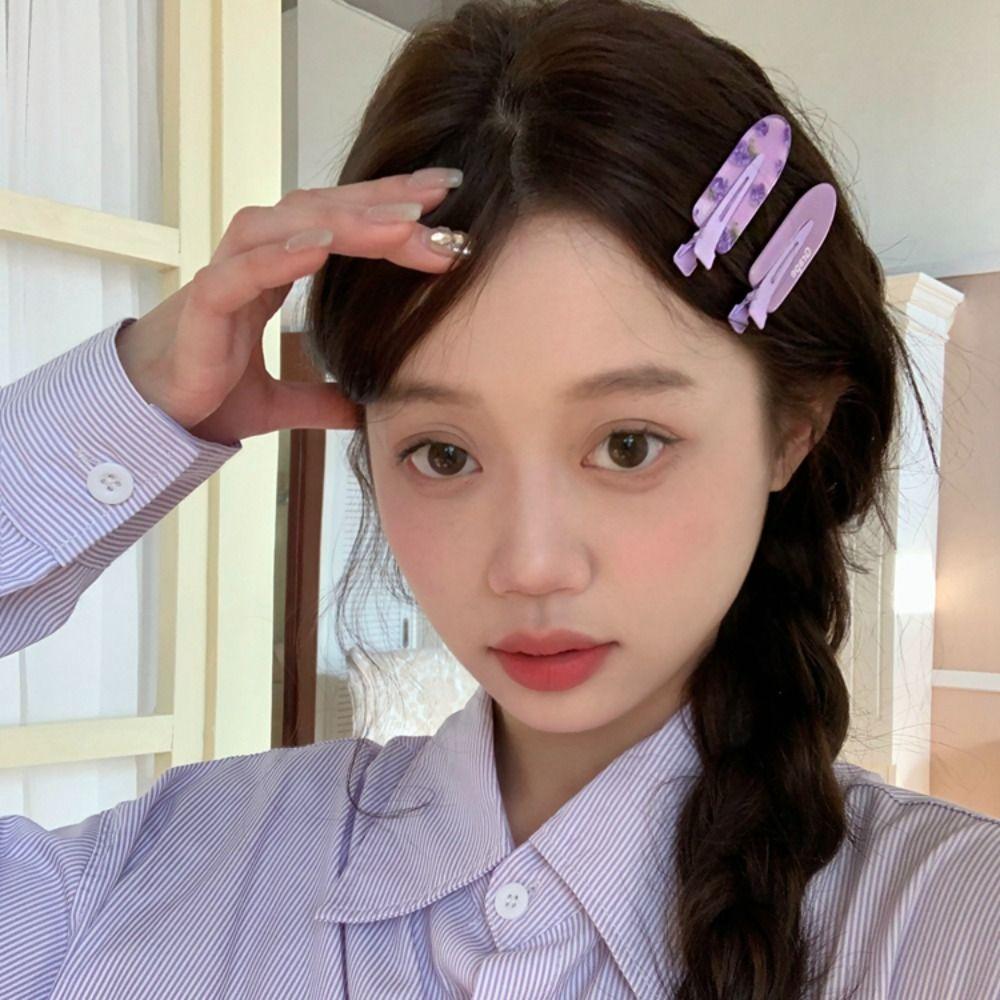 Duckbill Clip Fruit Hairpin Geometry Makeup Hair Clip Retro Traceless Hairpin Kids