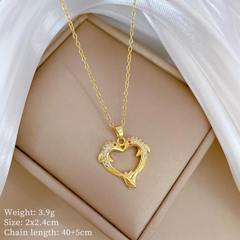 

Love Haiteng, Light Luxury Temperament Gorgeous Full Diamond Necklace Women S Versatile Collarbone Chain Titanium Steel Chain