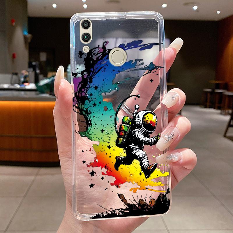 For Huawei Honor 8C Case BKK-LX2 BKK-LX1 BKK-L21 Back Cover Clear Luxury Butterfly Fashion Flowers Soft TPU Silicone Phone Case