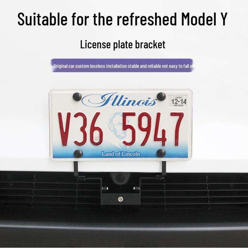 Tesla Model Y 25-Year Refresh: US Spec No-Drill, Lockable, Anti-Theft License Plate Holder