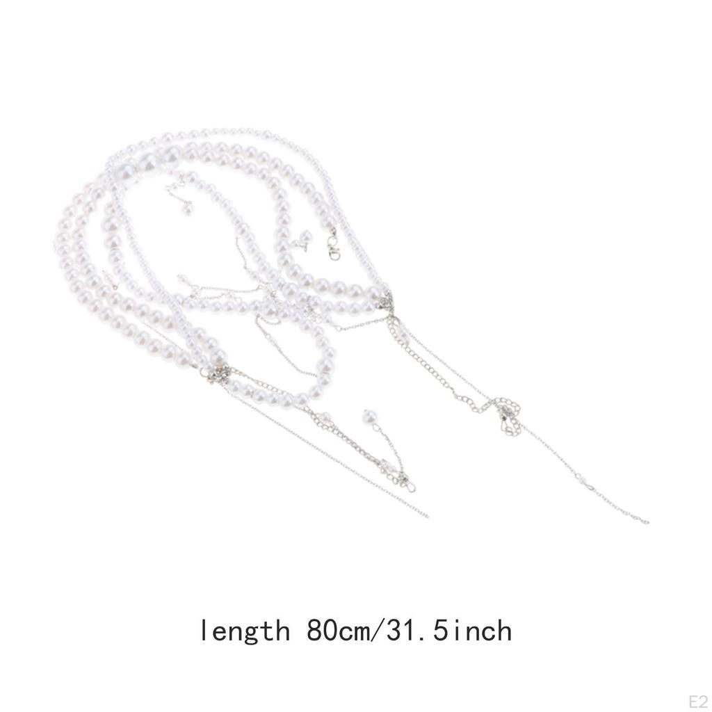 Corrente de Cintura para Biquíni Feminino, Joia Corporal Multicamadas para Uso no Verão