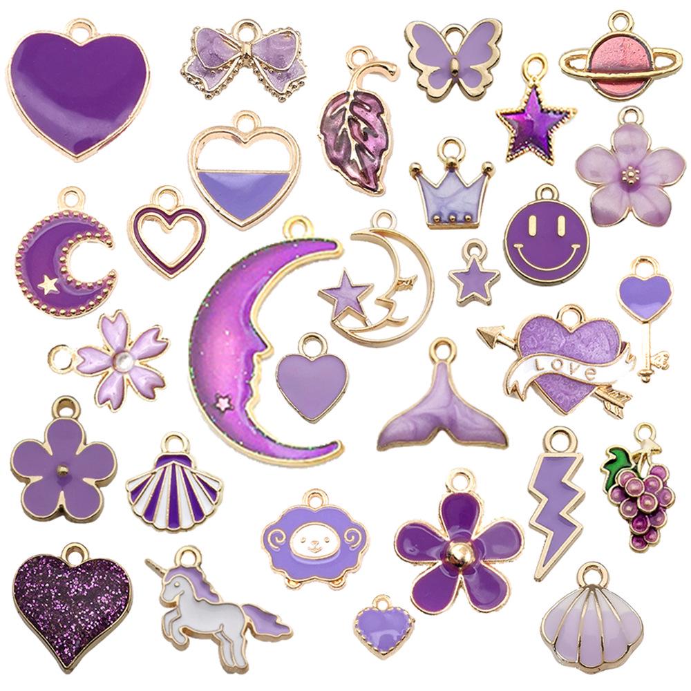 Mixed Color Cartoon Enamel Alloy Pendants for DIY Bracelets & Keychains