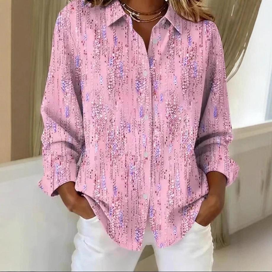 2025 TEMU 3D Print Women's Autumn Shirt - Trendy European & American Style